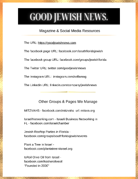 Good Jewish News Social Media Pages, Groups and Resources